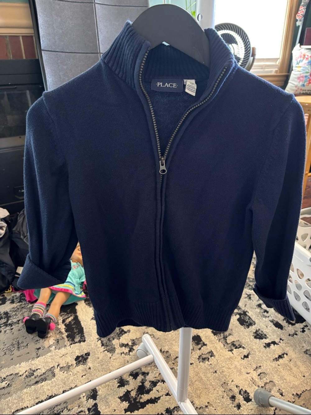 The Children's Place Dark Navy Full-Zip Knit Jacket - Kids